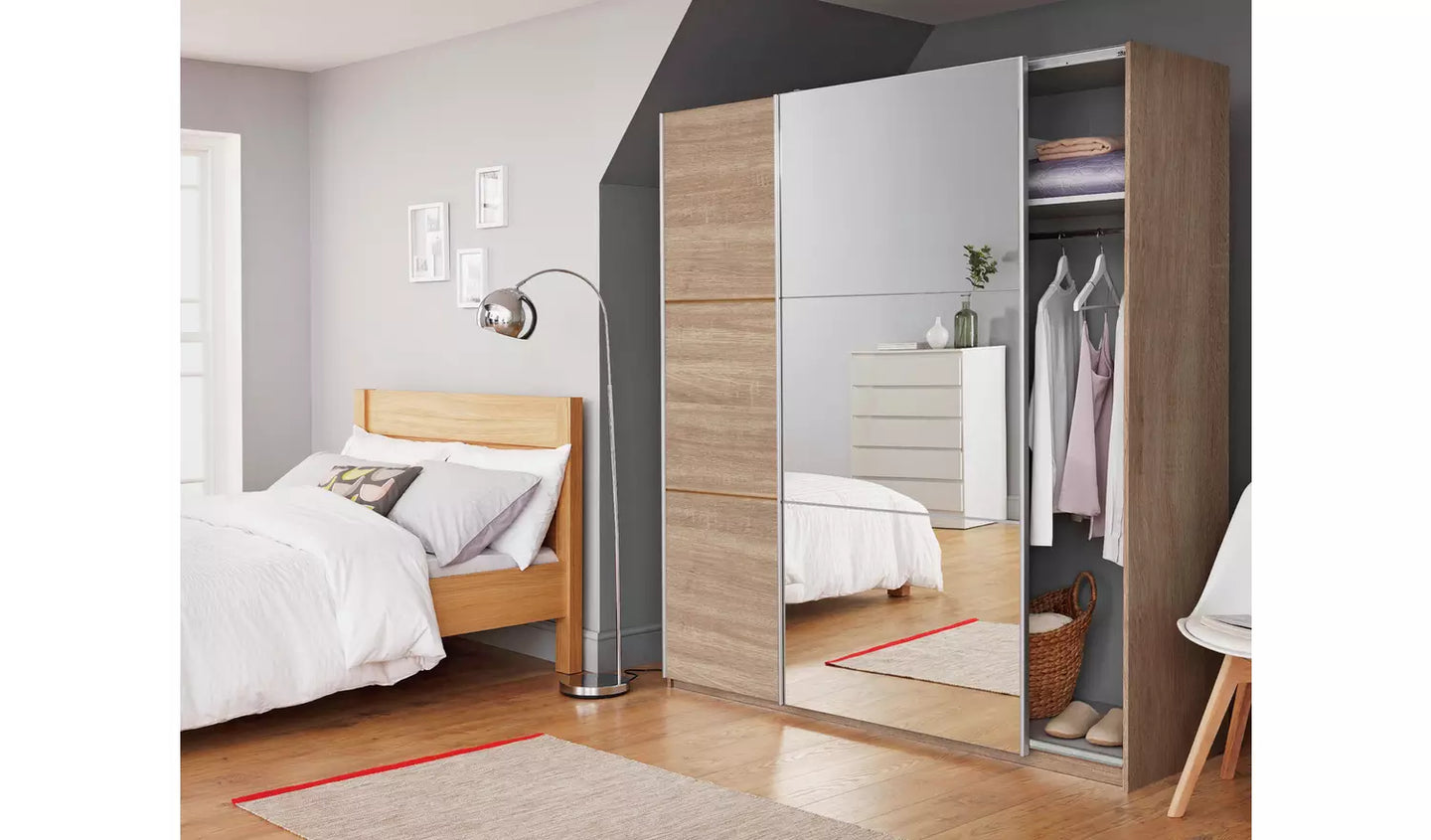 Habitat Holsted Oak Effect & Mirror Wardrobe